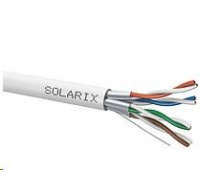 Instalační kabel Solarix STP, Cat6A, drát, LSOH, cívka 500m SXKD-6A-STP-LSOH