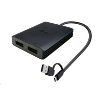 i-tec USB-A/USB-C Dual 4K DP Video Adapter