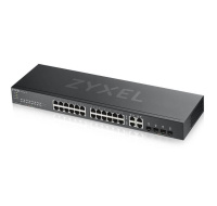 Zyxel GS1920-24V2 28-port Gigabit WebManaged Switch, 24x gigabit RJ45, 4x gigabit RJ45/SFP, fanless