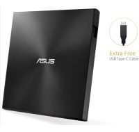 ASUS DVD ZenDrive SDRW-08U9M-U BLACK, External Slim DVD-RW, USB Type-C/Type-A, M-DISC