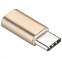 PREMIUMCORD Adaptér USB 3.1 C/male - USB 2.0 Micro-B/female, zlatý