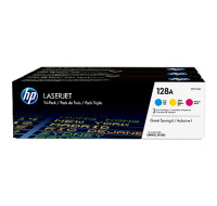 HP 128A CMY 3-pack LJ Toner Cart, CF371AM (1,300 / 1,300 / 1,300 pages)