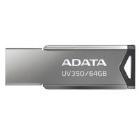 ADATA Flash Disk 64GB UV350, USB 3.2 Dash Drive, tmavě stříbrná textura kov