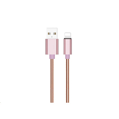 WG - Datový kabel Lightning na USB-A, 1 metr, růžová