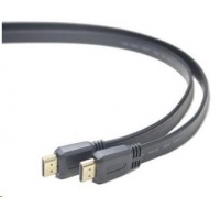 PREMIUMCORD HDMI High Speed + Ethernet plochý kabel, zlacené konektory, 3m
