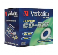 VERBATIM CD-RW(10-Pack)Jewel/High Speed/8x-12x/DLP/700MB