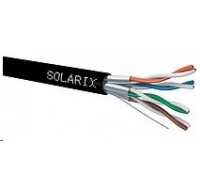 Instalační kabel Solarix STP, Cat6A, drát, PE, cívka 500m SXKD-6A-STP-PE