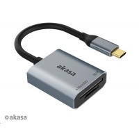 AKASA čtečka karet AK-CR-10BK (SD, microSD), externí, USB 3.2 Type-C