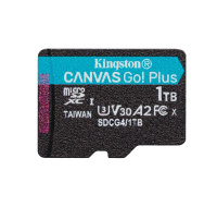 Kingston MicroSDXC karta 1TB Canvas Go! Plus, R:200/W:160MB/s, Class 10, UHS-I, U3, V30, A2 + Adaptér