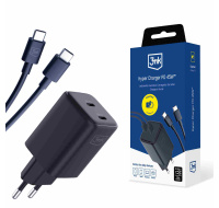 3mk síťová nabíječka Hyper Charger PD 45W+USB Cable C to C Black