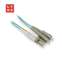 LYNX duplexní patch kabel MM, OM3, LC/SC, 50/125µm, 0,5m