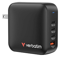 VERBATIM GaN Nabíječka Mini GaN 165W, 3xUSB-C, 1x USB-A, černá
