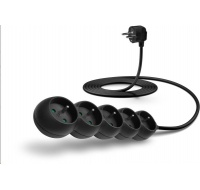 CONNECT IT prodlužovací kabel 230V, 5 zásuvek, 3 m, bez vypínače (černý)