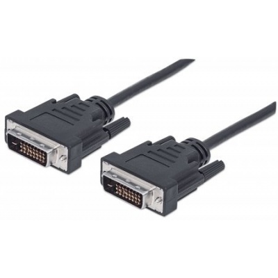 MANHATTAN kabel DVI-D Dual Link Male to DVI-D Dual Link Male, Black, 3 m