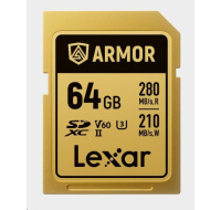 Lexar SDXC ARMOR Gold UHS-II U3, Stainless Steel, IP68 R280/W210 (V60) 64GB