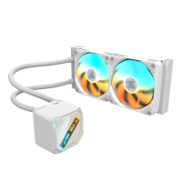 GIGABYTE Vodní chladič GAMING 240 ICE, 2x120mm, ARGB, LGA1851, AM5, bílá