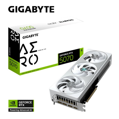 GIGABYTE VGA NVIDIA GeForce RTX 5070 AERO OC 12G, 12G GDDR7, 3xDP, 1xHDMI