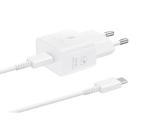Samsung síťová nabíječka EP-T2510XWE + kabel USB-C, 25W, bílá