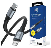 3mk Hyper Cable N-SERIES C to Micro 1m QC 3.0 5V/2A 10W Black