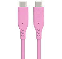 PREMIUMCORD Kabel USB-C na USB-C, 60W, 480Mbps, silikonový, růžový, 1,5m