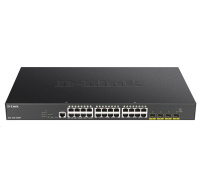 BAZAR - D-Link DGS-1250-28XMP 28-port Gigabit Smart PoE Switch, 24x GbE PoE+, 4x SFP+, PoE 370W - Poškozený obal (Komple