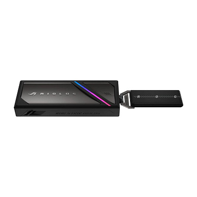 ASUS Externí box pro SSD M.2 ROG STRIX AIOLOS, USB 3.2 Gen 2x2, ARGB, černá