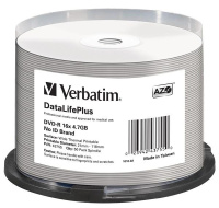 VERBATIM DVD-R(50-Pack)/Spindle/16X/4.7GB/DataLife Plus Wide Thermal Professional No ID Brand