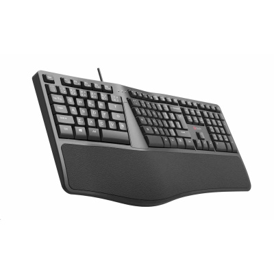 C-TECH Klávesnice KB-113E USB, ERGO, černá, CZ/SK