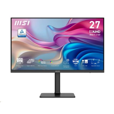 MSI LCD Modern MD272UPHW, 27", 3840x2160, IPS, 60Hz, 4ms, VESA 75x75, Black