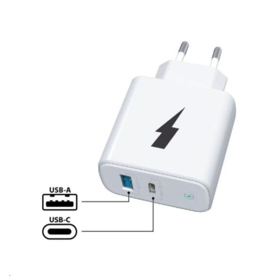 WG - Síťová nabíječka 2x USB 38W, 1x USB-C PD 20W + 1x USB-A QC 3.0 18W, bílá
