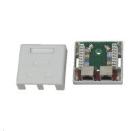 Zásuvka STP 2x RJ45 Cat5E, blok 110, na omítku