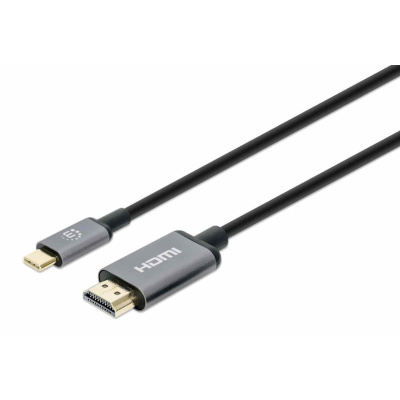 Manhattan kabel USB-C na HDMI, USB-C Male na HDMI Male, 2m, černá