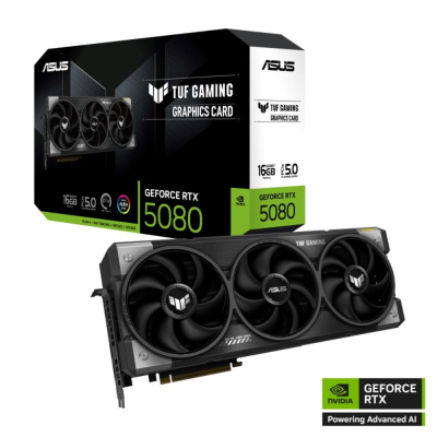 ASUS VGA NVIDIA GeForce RTX 5080 TUF GAMING 16GB, 16GB GDDR7, 3xDP, 2xHDMI