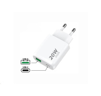 WG - Síťová nabíječka 2x USB, 1x USB-C PD 20W + 1x USB-A QC3.0 18W, white