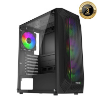 EVOLVEO Xenon, skříň ATX, 4x ARGB ventilátor 120mm, přední panel airflow mesh, černá