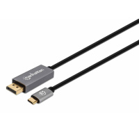 Manhattan kabel USB-C na DisplayPort 1.4, USB-C Male na DisplayPort Male, 3m, černá