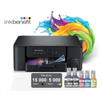 BROTHER multifunkce inkoustová DCP-T530DW - A4 128MB 2400x600 16ppm USB 2.0. WIFI - INKTANK, INK BENEFIT