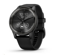 Garmin vívomove® Trend, Nerezová luneta Slate, pouzdro Black, silikonový řemínek