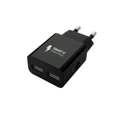 WG - Síťová nabíječka 2x USB-A 2,4A, black