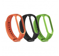 RhinoTech řemínky pro Xiaomi Mi Band 3/4 (3-pack černá, oranžová, zelená)