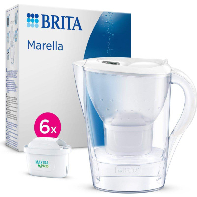 BAZAR - Brita Marella Cool white + 6 Maxtra Pro All-In-1 filtrační konvice, 2,4 l, 6x filtrační patrona - pošk. obal