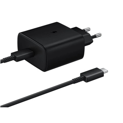 Samsung cestovní nabíječka EP-T4511XBE, Fast Charging 45W, USB-C + datový kabel USB-C, černá