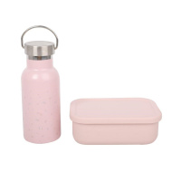 Svačinový set pro děti (láhev+box) - růžový
