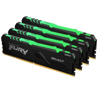 KINGSTON DIMM DDR4 128GB (Kit of 4) 2666MT/s CL16 FURY Beast RGB