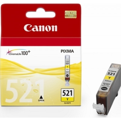 Canon CARTRIDGE CLI-521Y žlutá pro MP-980, PIXMA iP3600, iP4600,4700, MP540,550,560, MP620,630,640 (505 str.)