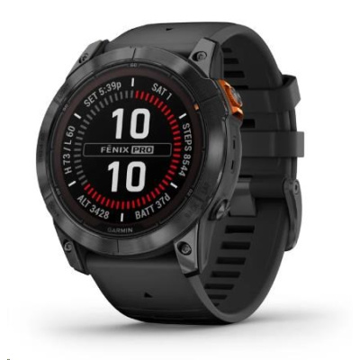 Garmin fenix® 7X Pro – Solar Edition, Gray / Black Band