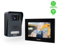 BAZAR - EVOLVEO DoorPhone AP1- 2 drátový videotelefon s aplikací, černá - Poškozený obal (Komplet)