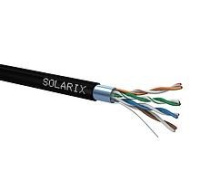 Instalační kabel Solarix venkovní FTP, Cat5E, drát, PE, box 100m SXKD-5E-FTP-PE