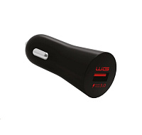 WG - Autonabíječka Fast 1x USB-A, Quick Charge 3.0,  5 V - 9 V - 12 V, černá