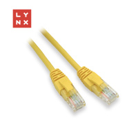 LYNX UTP patch kabel Cat5e, PVC, CCA, 1m, žlutý (balení obsahuje 10ks)